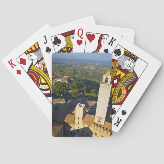 Uitzicht uit Tower, San Gimignano, Siena, Toscane Pokerkaarten (Achterkant)