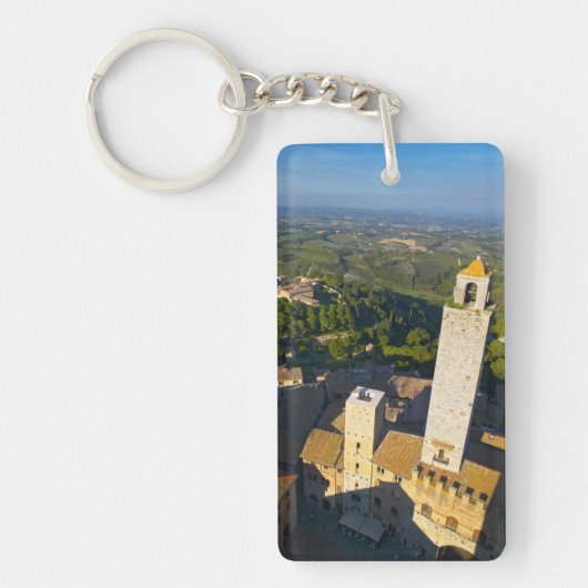 Uitzicht uit Tower, San Gimignano, Siena, Toscane Sleutelhanger (Voorkant)