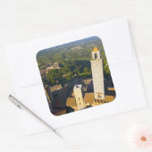 Uitzicht uit Tower, San Gimignano, Siena, Toscane Vierkante Sticker (Envelop)