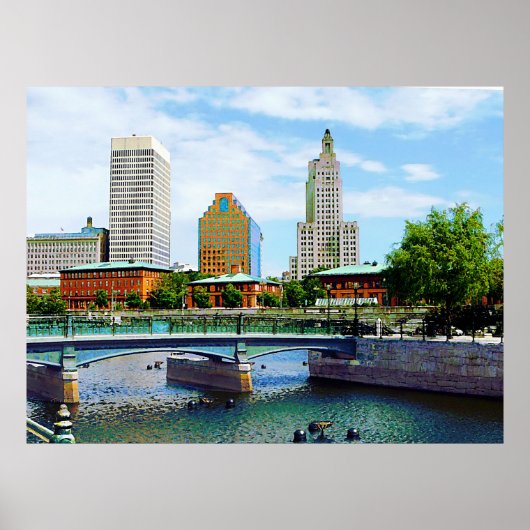 Uitzicht uit Waterplace Park Poster (Voorkant)