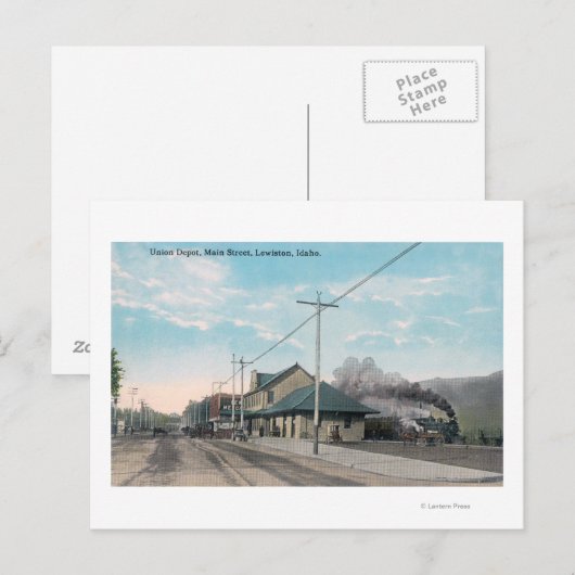 Uitzicht Union DepotLewiston, ID Briefkaart (Voorkant / Achterkant)