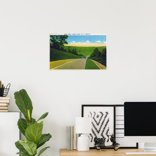 Uitzicht US Route 20 Poster (Thuiskantoor)