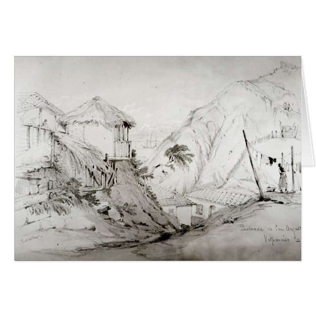 Uitzicht Valparaiso, 1834 (Voorkant Horizontaal)