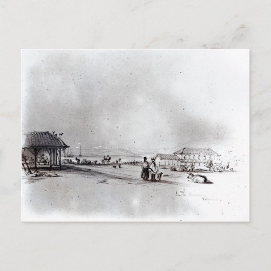 Uitzicht Valparaiso, 1834 Briefkaart (Voorkant)