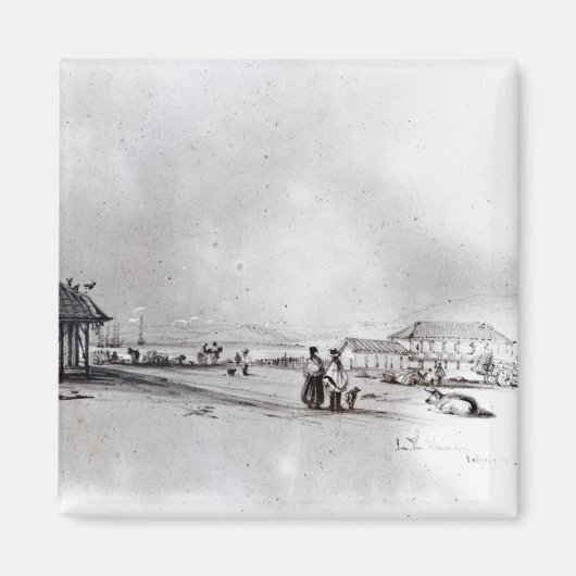 Uitzicht Valparaiso, 1834 Magneet (Voorkant)