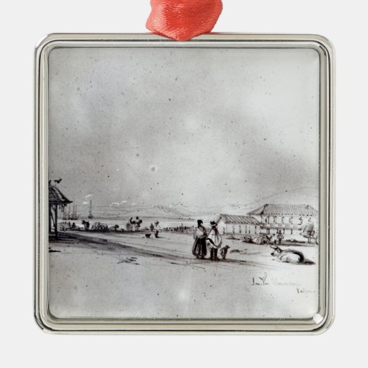 Uitzicht Valparaiso, 1834 Metalen Ornament (Voorkant)