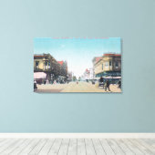 Uitzicht van 13th Street van BroadwayOakland, CA Canvas Afdruk (Insitu (Houten vloer))