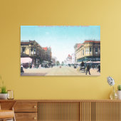 Uitzicht van 13th Street van BroadwayOakland, CA Canvas Afdruk (Insitu (Woonkamer))