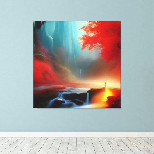 Uitzicht van adembenemende schoonheid canvas afdruk (Insitu (Houten vloer))