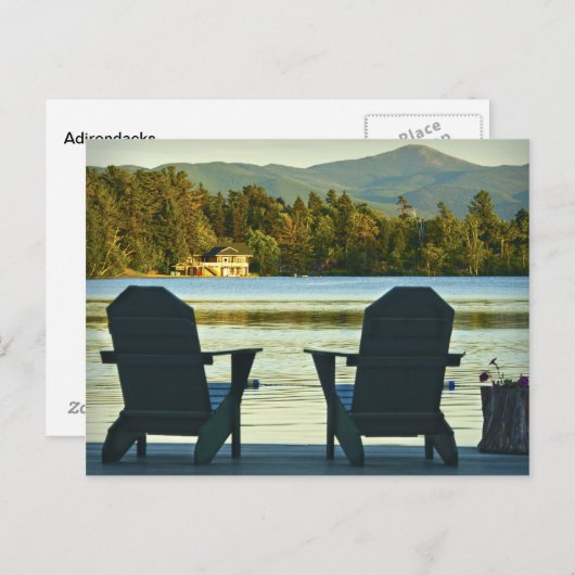 Uitzicht van Adirondack Chairs in de Adirondacks,  Briefkaart (Voorkant / Achterkant)