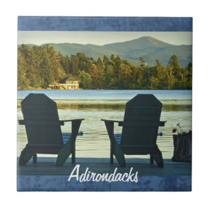 Uitzicht van Adirondack Chairs in de Adirondacks,  Tegeltje