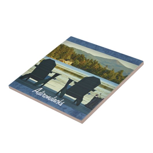 Uitzicht van Adirondack Chairs in de Adirondacks, Tegeltje (Zijkant)