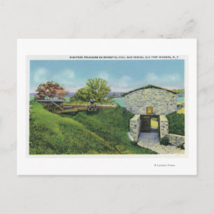 Uitzicht van adjutant Quarters in het oude Franse  Briefkaart