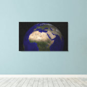 Uitzicht van Afrika, Europa, het Midden-Oosten en Canvas Afdruk (Insitu (Houten vloer))