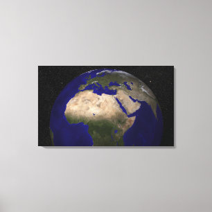 Uitzicht van Afrika, Europa, het Midden-Oosten en  Canvas Afdruk