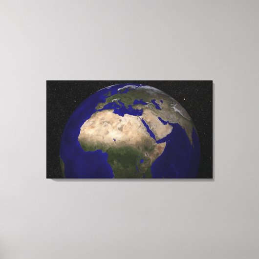 Uitzicht van Afrika, Europa, het Midden-Oosten en  Canvas Afdruk (Voorkant)