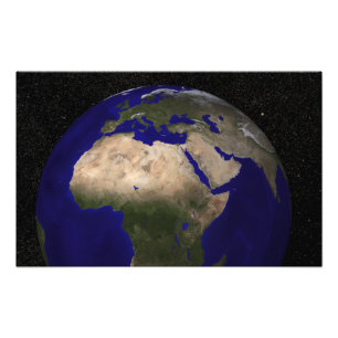 Uitzicht van Afrika, Europa, het Midden-Oosten en  Foto Afdruk