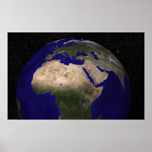 Uitzicht van Afrika, Europa, het Midden-Oosten en  Poster (Voorkant)