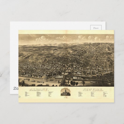 Uitzicht van Albany, New York (1879) Briefkaart (Voorkant / Achterkant)