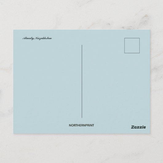 Uitzicht van Almaty Kazachstan Briefkaart (Achterkant)