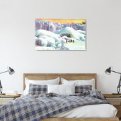 Uitzicht van Amerikaanse Herfsten in de winter Canvas Afdruk (Insitu (Slaapkamer))