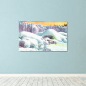 Uitzicht van Amerikaanse Herfsten in de winter Canvas Afdruk (Insitu (Houten vloer))