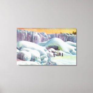 Uitzicht van Amerikaanse Herfsten in de winter Canvas Afdruk