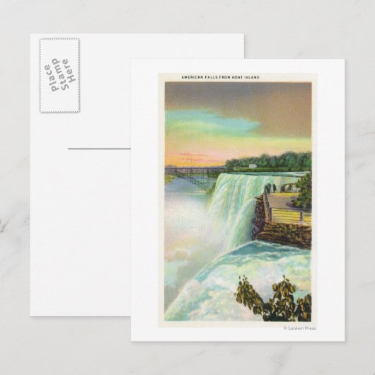 Uitzicht van Amerikaanse Herfsten van Goat Island Briefkaart (Voorkant / Achterkant)