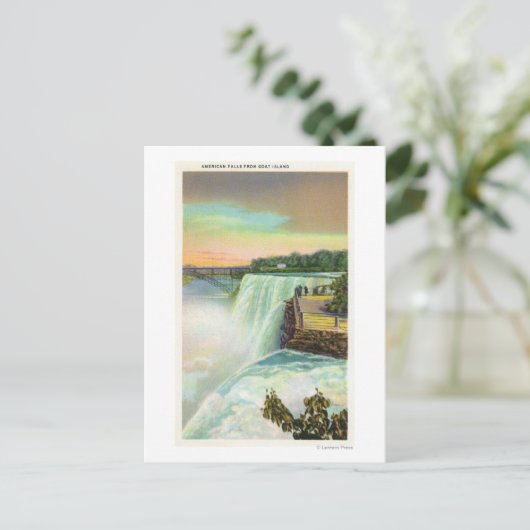 Uitzicht van Amerikaanse Herfsten van Goat Island Briefkaart (Staand voorkant)