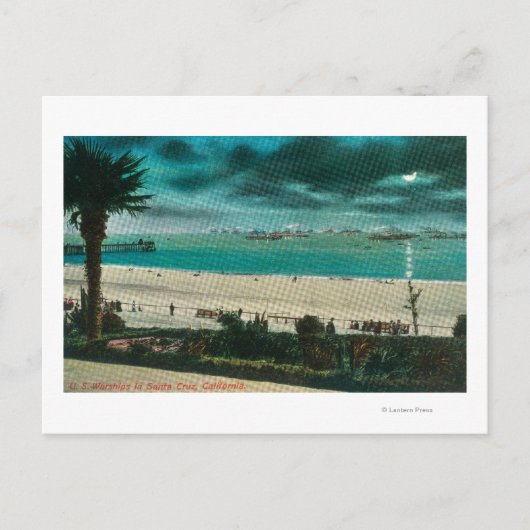 Uitzicht van Amerikaanse oorlogsschepen in OceanSa Briefkaart (Voorkant)