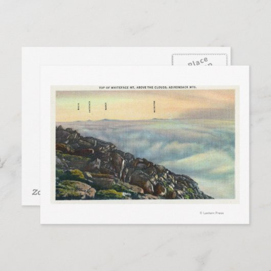 Uitzicht van andere Adirondack Mts boven de wolken Briefkaart (Voorkant / Achterkant)