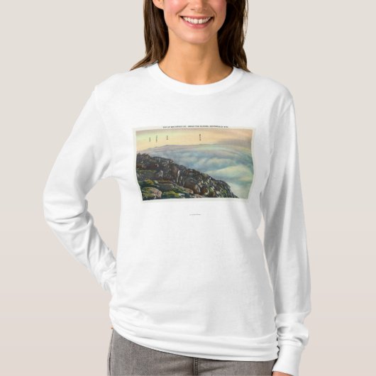 Uitzicht van andere Adirondack Mts boven de wolken T-shirt (Voorkant)