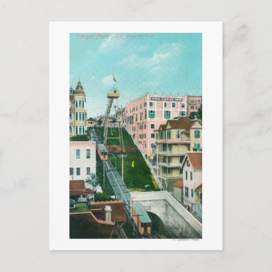 Uitzicht van Angels Flight Trolley Briefkaart (Voorkant)