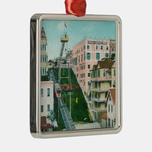 Uitzicht van Angels Flight Trolley Metalen Ornament (Rechts)