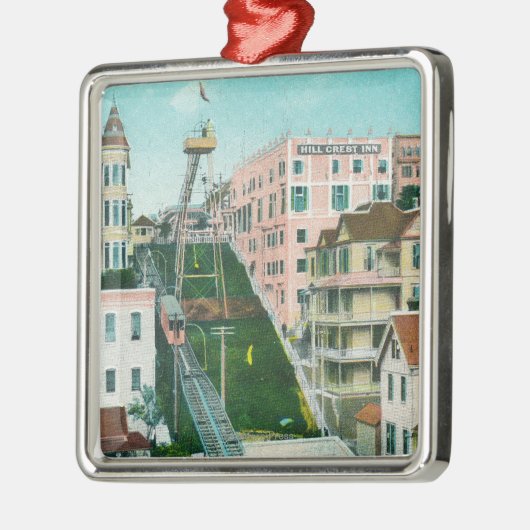 Uitzicht van Angels Flight Trolley Metalen Ornament (Links)