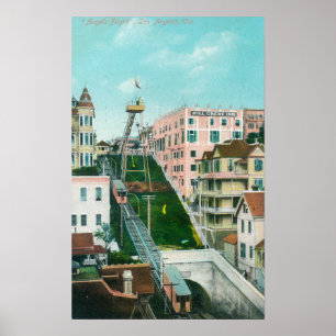 Uitzicht van Angels Flight Trolley Poster