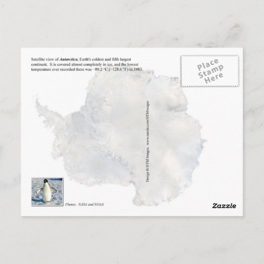 Uitzicht van Antarctica Briefkaart (Achterkant)