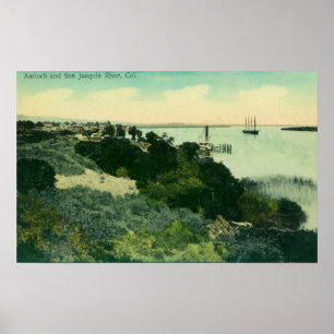 Uitzicht van Antioch en de San Joaquin Poster