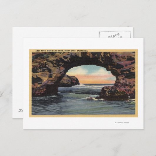 Uitzicht van Arch Rock langs West Cliff Drive Briefkaart (Voorkant / Achterkant)
