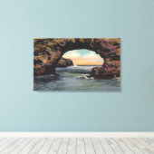Uitzicht van Arch Rock langs West Cliff Drive Canvas Afdruk (Insitu (Houten vloer))