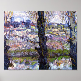 Uitzicht van Arles, bloeiende boomgaarden (1889) V Poster