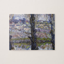 Uitzicht van Arles, bloeiende boomgaarden van Gogh Legpuzzel
