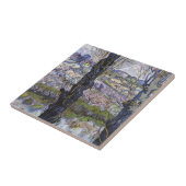 Uitzicht van Arles, bloeiende boomgaarden van Gogh Tegeltje (Zijkant)