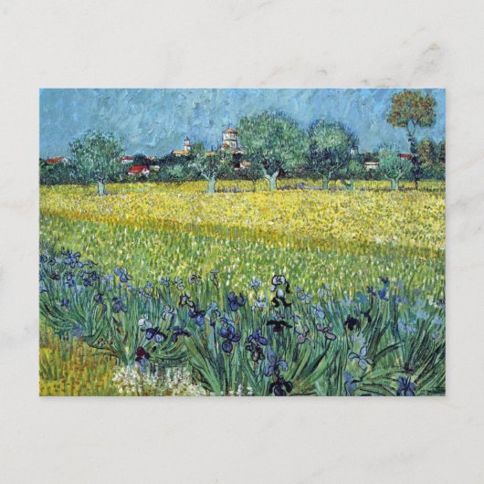 Uitzicht van Arles Irises Vincent van Gogh Briefkaart (Voorkant)