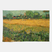 Uitzicht van Arles met Irises door Vincent van Gog Theedoek (Horizontaal)