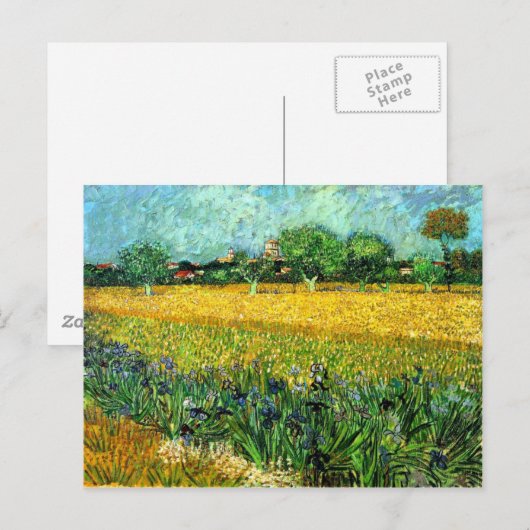 Uitzicht van Arles met Irises op de voorgrond Briefkaart (Voorkant / Achterkant)