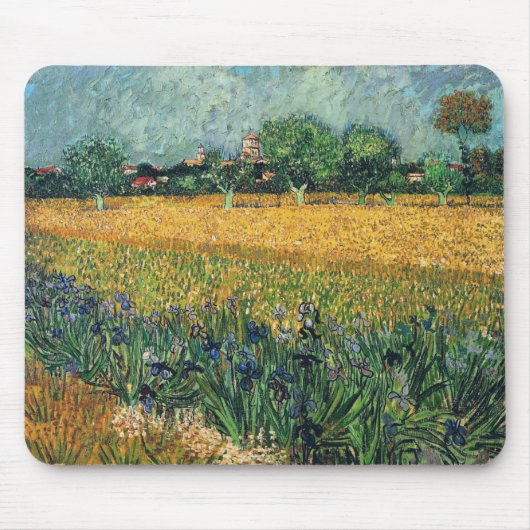 Uitzicht van Arles met Irises Van Gogh Fine Art Muismat (Voorkant)
