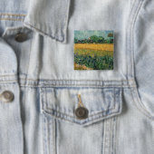 Uitzicht van Arles met Irises Van Gogh Fine Art Vierkante Button 5,1 Cm (In situ)