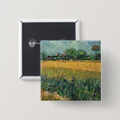 Uitzicht van Arles met Irises Van Gogh Fine Art Vierkante Button 5,1 Cm (Voorkant /achterkant)