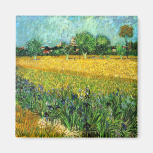 Uitzicht van Arles met Irissen in de Voorgrond Magneet